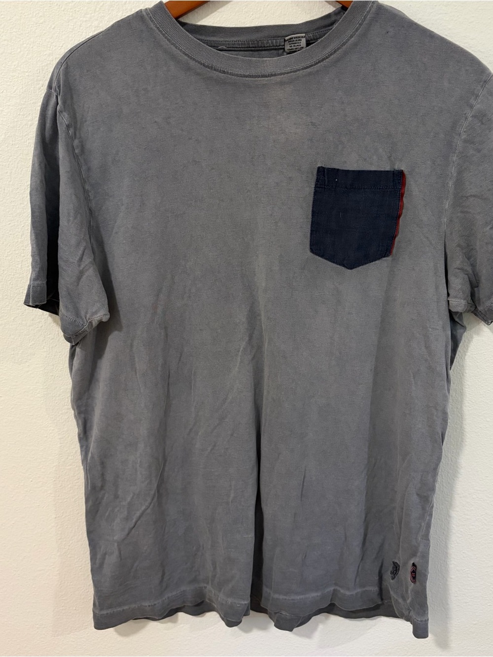 English Laundry Gray Short Sleeve Tee with Navy Pocket